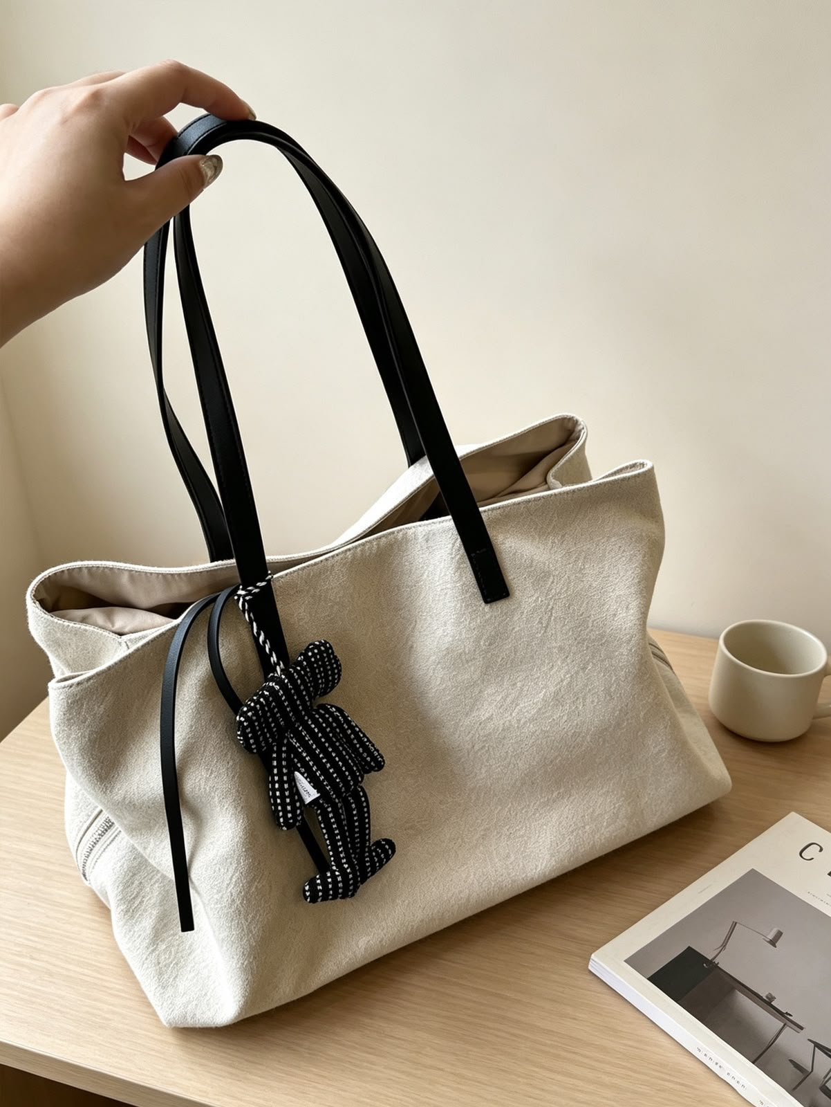 White Cotton - Large (39 x 20 x 25) - Premium Cotton Linen - Foto 1