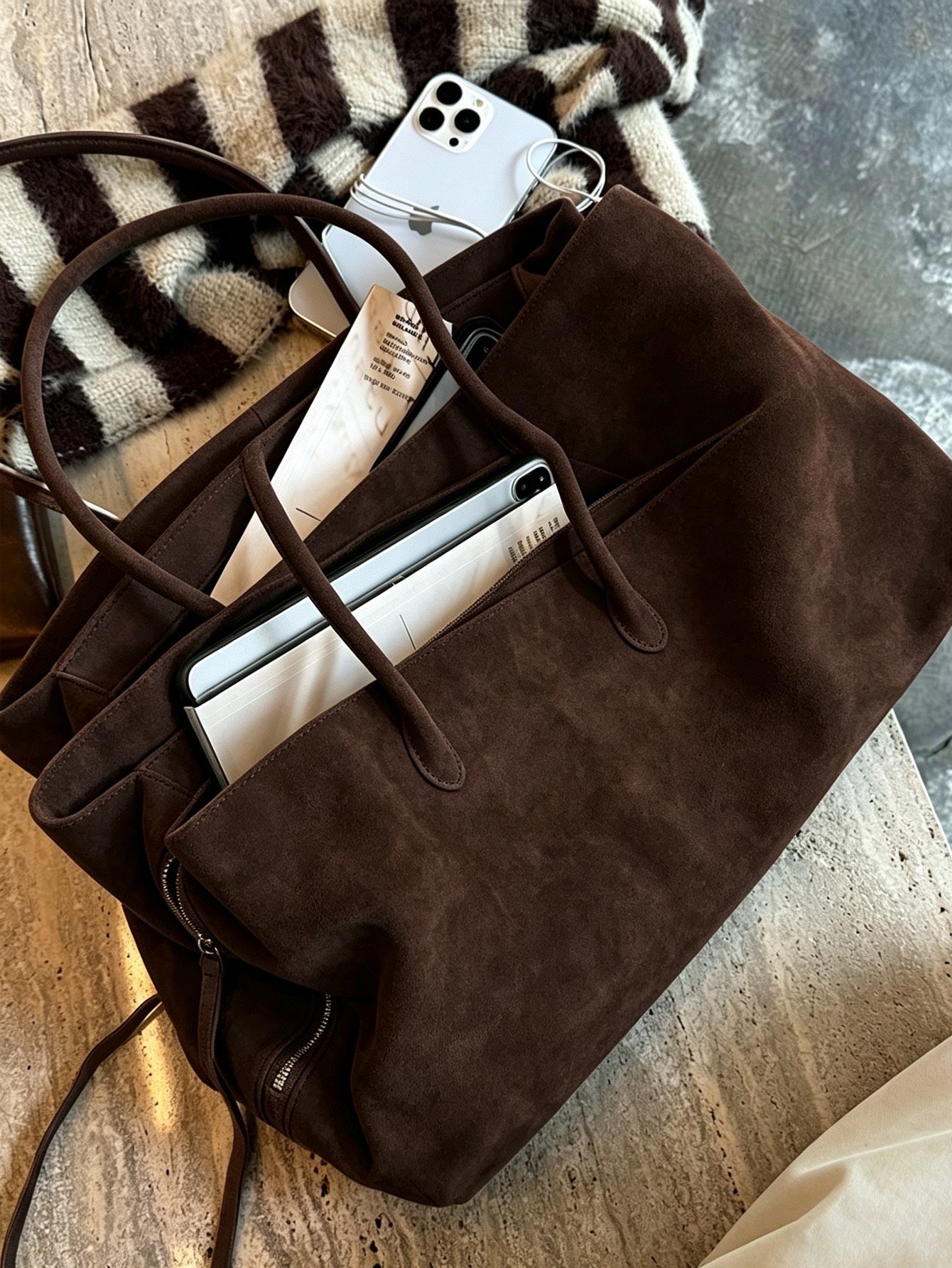 Tote Suede Coffee